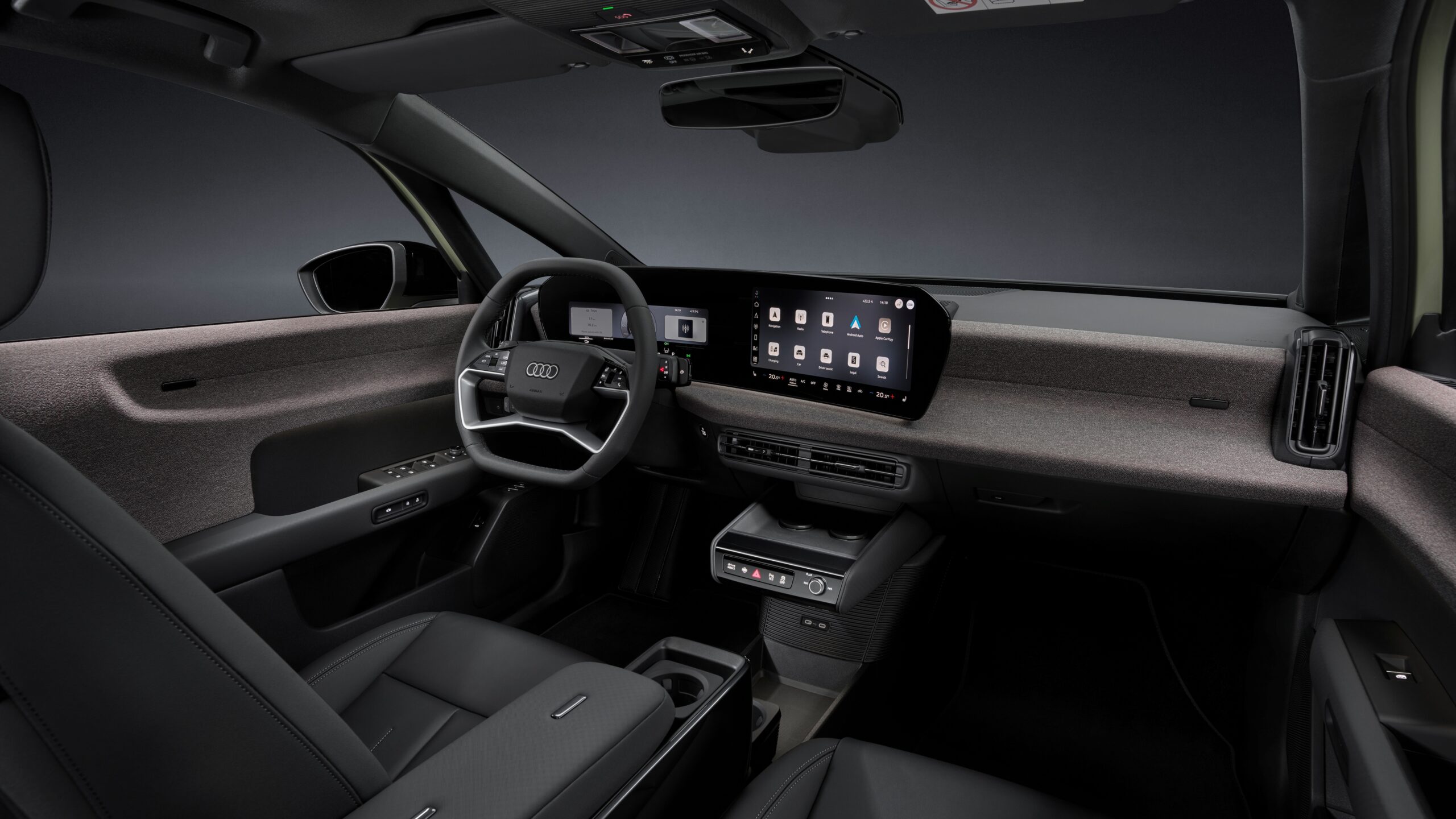 欧州左ハンドル仕様Audi A2 e-tronのコックピットと前席
